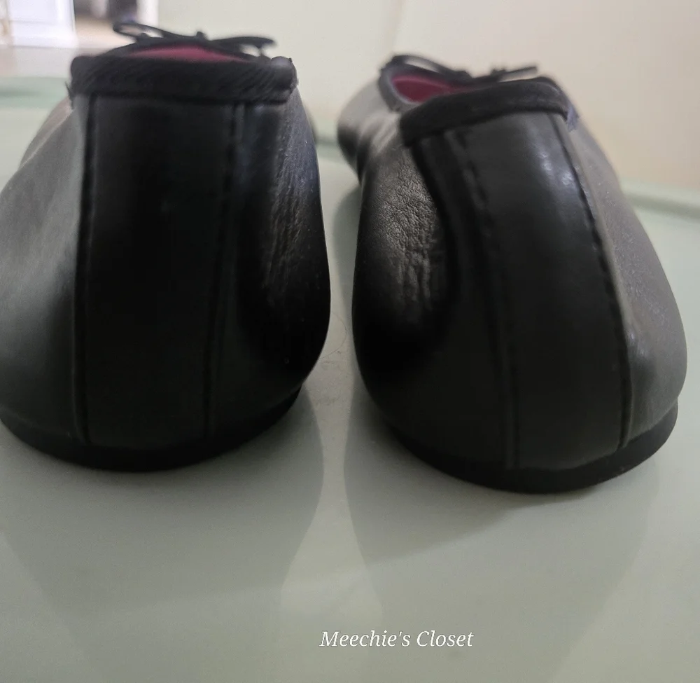 Wonder Nation Girls Black Flats With Bows Size 2